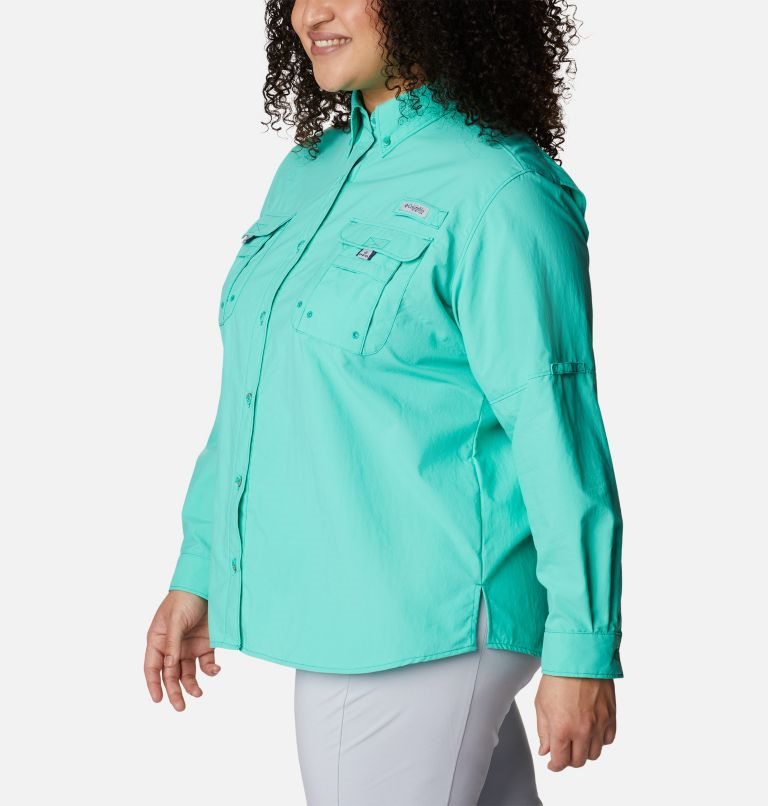 Camasa Columbia PFG Bahama Long Sleeve Dama Turcoaz | Plus Size CAAS19M07